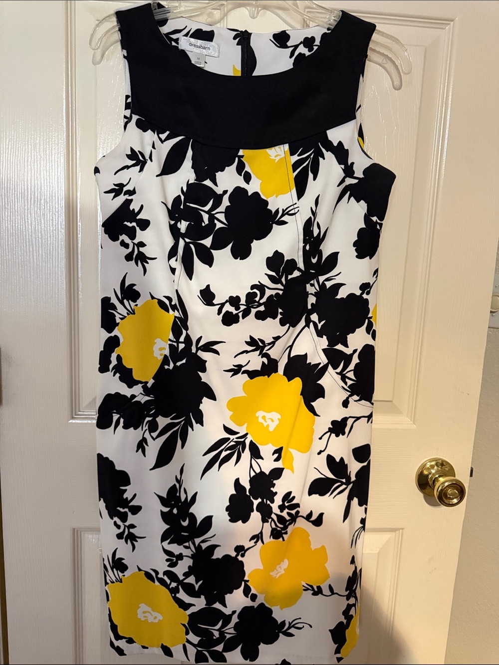 dressbarn Black, White & Yellow Floral Sheath Dress